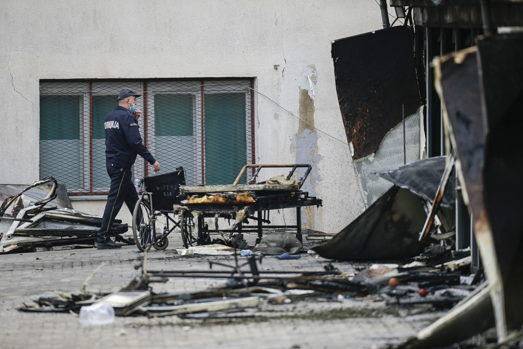 APTOPIX Virus Outbreak North Macedonia Fire